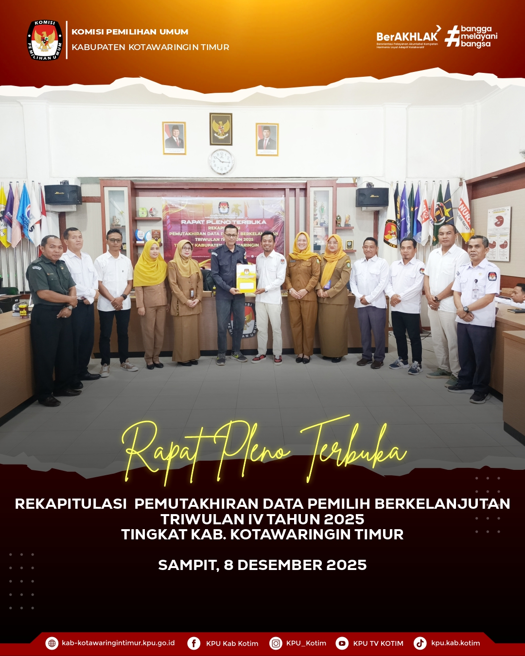 Rapat Pleno Terbuka Rekapitulasi Pemutakhiran Data Pemilih BerkelanjutanTriwulan IV Tahun 2025