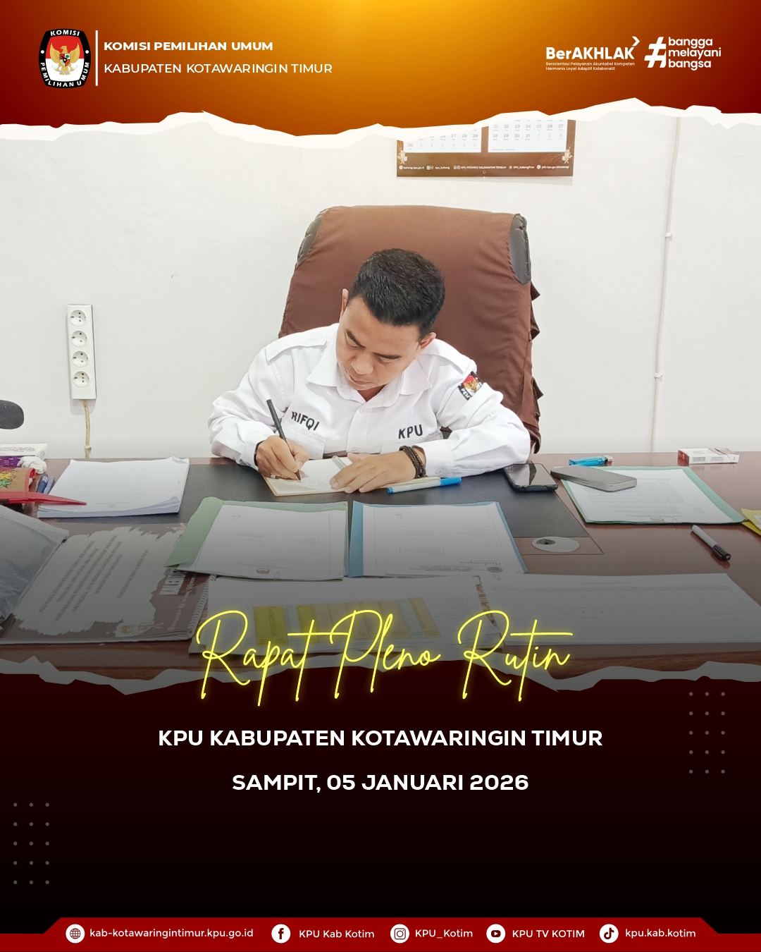 Rapat Pleno Rutin KPU Kotim Awal Tahun 2026